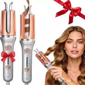 KIMUSE 자동 회전 컬링 언 1.25인치 - 4온도 빠른 가열 양방향 스컬 방지 및 엉킴 30분 차단 여행용 듀얼