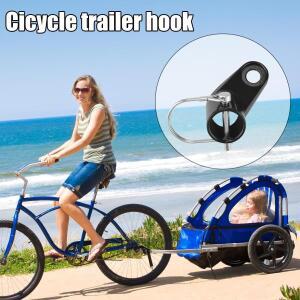 버클이포함 강철 금속 자전거 트레일러 커플러 실용성 부착 히치 각진 팔꿈치 견인 헤드 장착 어댑터 블랙