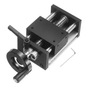 uxcell 50mm 유효 스트로크 길이 수동 슬라이딩 테이블 이중 광축 슬라이드 레일 볼스크류 SFU1605 직경