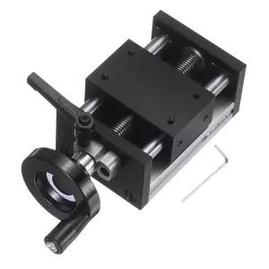 uxcell 50mm 유효 스트로크 길이 수동 슬라이딩 테이블 이중 광축 슬라이드 레일 Acme 스레드 TR12X4 직경