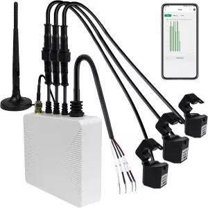 3개의 80A 클램프가 장착된 스마트 홈 에너지 모니터 실시간 정확한 소비 추적 및 비용 절감 가정용 자동화