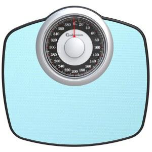 아담슨 A25 체중계 - 최대 400파운드 5.3인치 다이얼, 12.4인치 x 10.2인치 플랫폼 미끄럼 방지 고무 표면 고정밀 욕실 아날로그 20년 보증으로 내구성이 뛰어납니다