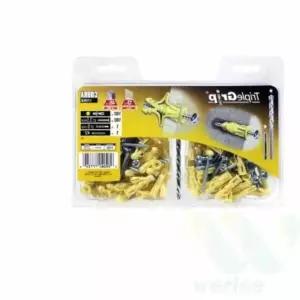 파인앤유 석고앙카 트리플그립 M3.5 노란색 100개입 토글앙카 석고칼블럭 석고칼부럭 드릴러토글