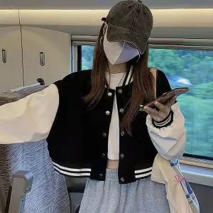 여성 자켓 캐주얼 야구점퍼 바시티 크롭vwx559
