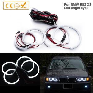 1SET BMW E46 컴팩트(2000-2010) E83/X3 SMD LED 엔젤아이즈 자동차 헤일로 링 코튼 라이트 헤드 2x (131mm