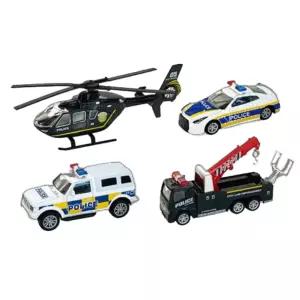 메탈 미니카 경찰차 헬기 견인차 4종세트 6세장난감 어린이집
