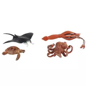 바다거북 오징어 문어 바다동물 4종세트 피규어 유치원교구 5살