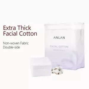 ANLAN 150pcs 여분의 두꺼운 얼굴 면 패드 75x75mm 일회용 양면 3 레이어 소프트 메이크업 리무버 패드