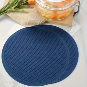 실리콘 삼각대 - 냄비 받침대 및 원형 전자레인지 접시 커버 다용도 카운터