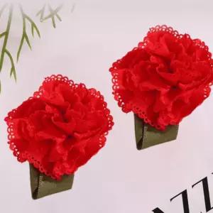 카네이션 레드 브로치 스승의날 뱃지 어버이날 2개1세트 꽃 코사지 선물 부모님 꽃브로치 감사 선생님 조화