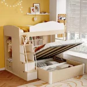 침대책상일체형 어른 2층 벙커 세트 침대 책상