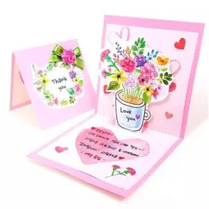 간편 카네이션 장식 꽃화분 입체카드 만들기 (4인) 교육교구 체험활동 심리안정