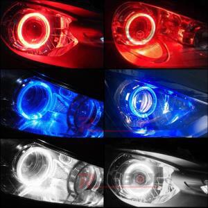2개 화이트 레드 블루 80mm LED 엔젤아이 드라이빙 헤일로 링 DRL 러닝 라이트 (2.5인치 바이제논 바이-LED