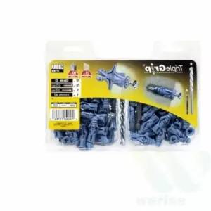 파인앤유 석고앙카 트리플그립 M5 파란색 70개입 석고피스