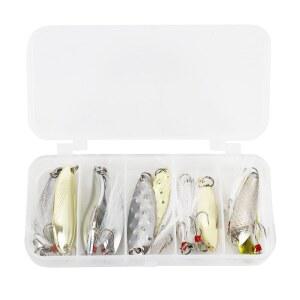 무료 피셔 10개 낚시 스푼 유인 키트, 트라우트, 트라우트 배스 파이크 연어 월아이 소금물 담수용 트레블 훅 스피너 미끼로 하드 메탈 스푼 유인