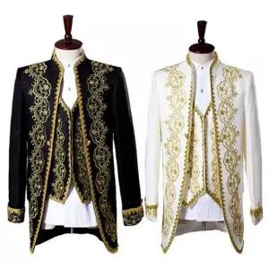 중세시대 남성 의상 르네상스 s 복장 코스튬 화이트 자켓 블랙 중세 영화 연출 남녀 셔츠