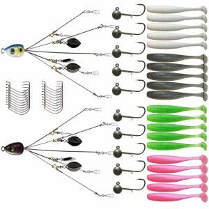 5암 앨라배마 리그 낚시 미끼, 스트 를 위한 스피너가 있는 엄브렐러 리그, 프래쉬워터/소금물 트롤링을 A-리그, 베이스 크레이피 월레이 피커렐 송어 농어를 소프트 스윔베이트와 훅스