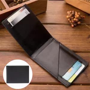 슬림 미니용 머니클립 가죽 휴대용 학생지갑 블랙