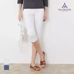 [비비올리비아] 자수 7부 데님 팬츠_VVCMP3M5466