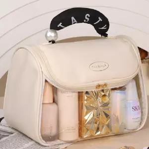 대용량 파우치 투명창 화장품 메이크업 케이스 여행용 방수 악세서리정리함 여성 미니가방 이너백