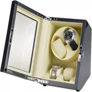 LSLYTQ 시계 와인더 박스 조용한 모터 자동 회전 와인딩 기계식 보관 턴 테이블 장치 B 16 24 22cm 필요