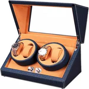 NZDY Watch Winders Winder Box 4+0 더블 헤드 자동 권선 모터 박스 고급 셰이커 울트라 콰이어트 시계