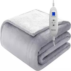 마이오수스 온열 담요 던지기 9가지 난방 레벨 및 시간 설정의 고속 전기 소프트 벨벳 셰르파 UL FCC 여성