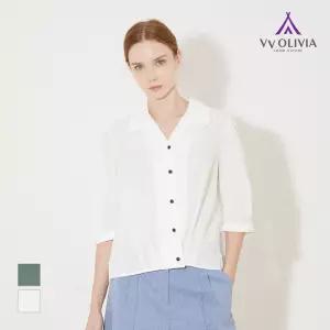 [비비올리비아] 카라형 턱 블라우스_VVCNL3M4281