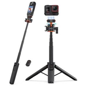 [미국배송] 원격 컨트롤러가 있는 INSTA360 X5 ACE PRO 2용 VRIG 21인치 마그네틱 삼각대 익스텐션 로드 미니 퀵 릴리스 테이블 책상 휴대용 손잡이 그립 스탠드 / X4 AIR PRO용 콜드 슈 포함