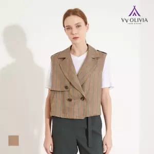 [비비올리비아] 린넨 혼방 더블 베스트_VVCQC3M4261