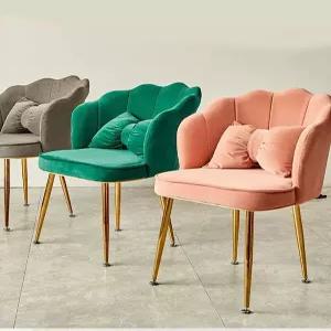 꽃잎 북유럽 화장대 등받이 의자 인테리어 A 라이트핑크 디자인 다리 골드 체어 카페