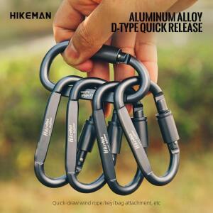 하이케맨 퀵드로우 윈드 로프 알루미늄 합금 카라비너 락장치 안전 캠핑 아웃도어 기어 키체인 백팩 클립