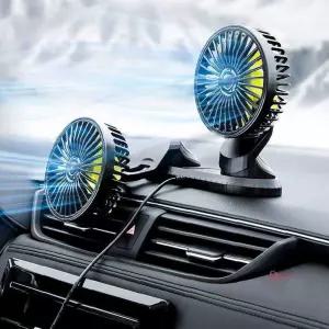 차량용 USB 트윈선풍기 듀얼팬 카선풍기 각도조절rst033