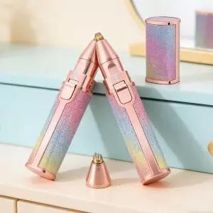 휴대용 2 in 1 전기 제모기 눈썹 정리기 여성용 바디 얼굴 입술 제모기 충전식 미니 무통증 면도기