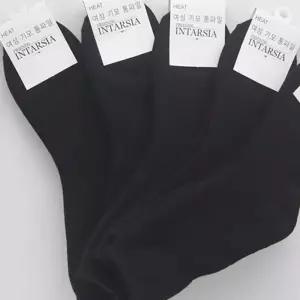 여성용 기모 장목양말 블랙 5켤레 가을 발목 스타일