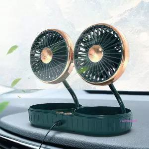 차량용 사무실용 3단 듀얼 선풍기 USB 360각도 접이식lmn279
