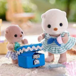 실바니안 반짝이는 해달자매의 스노클링세트 패밀리 피규어 인형 장난감ijk112