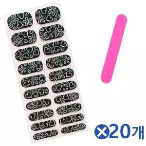 [에이치플러스몰]TBZ 간편사용 패션 네일스티커-스윗 드림 실버x20개