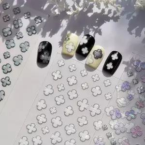 자개 클로버 네일스티커 행운네일 럭키네일 홀로그램네일