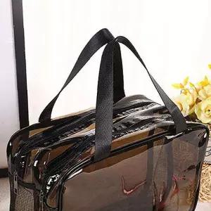 레트로 투명사각가방 물놀이백 블랙 비치가방 투명백nop577