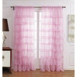 레이스 쉬폰 커튼 핑크 가리개 안방 망사 차르르 카페 DS LL