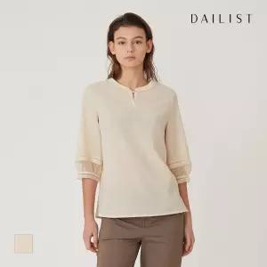 [데일리스트] 오간자 배색 블라우스_MDBNLYM4161