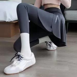 2컬러 다리 길어보이는 A라인 심리스 9부 치마레깅스