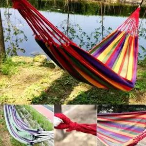 TBZ 캠핑용 스트라이프 그물 해먹침대 캠핑해먹 해먹설치