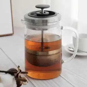 내열 유리 티팟 차 거름망 분리형 티포트 380ml 홈카페 다기 세트