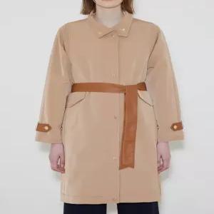 [올리비아로렌]가죽 배색 롱 트렌치 코트 VVPCL3S1391 EIC