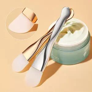 더블 헤드 실리콘 페이셜 마스크 브러시 F ace 청소 스크레이퍼 Daub 유형 진흙 필름 특수 브러시 미용 도