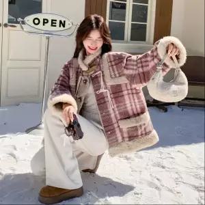 루타꽁몰 여성용 페이크 가죽 퍼 재킷 코트 일체형 HO1