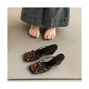 엘럽 여성용 웨지힐 샌들 호피 조리 웨지 슬리퍼 여름 빈티지 힐 박템2