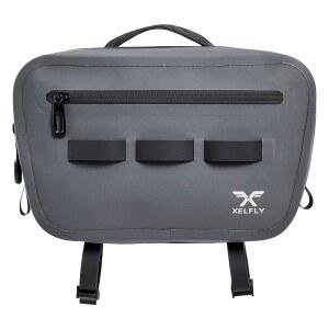 로드 홀더, 패딩 허리 스트랩 및 기어 루프가 포함된 Xelfly 방수 낚시 허리 가방 - 잠수 지퍼, 견고한 상단 손잡이, 조절 가능한 부착물(회색)